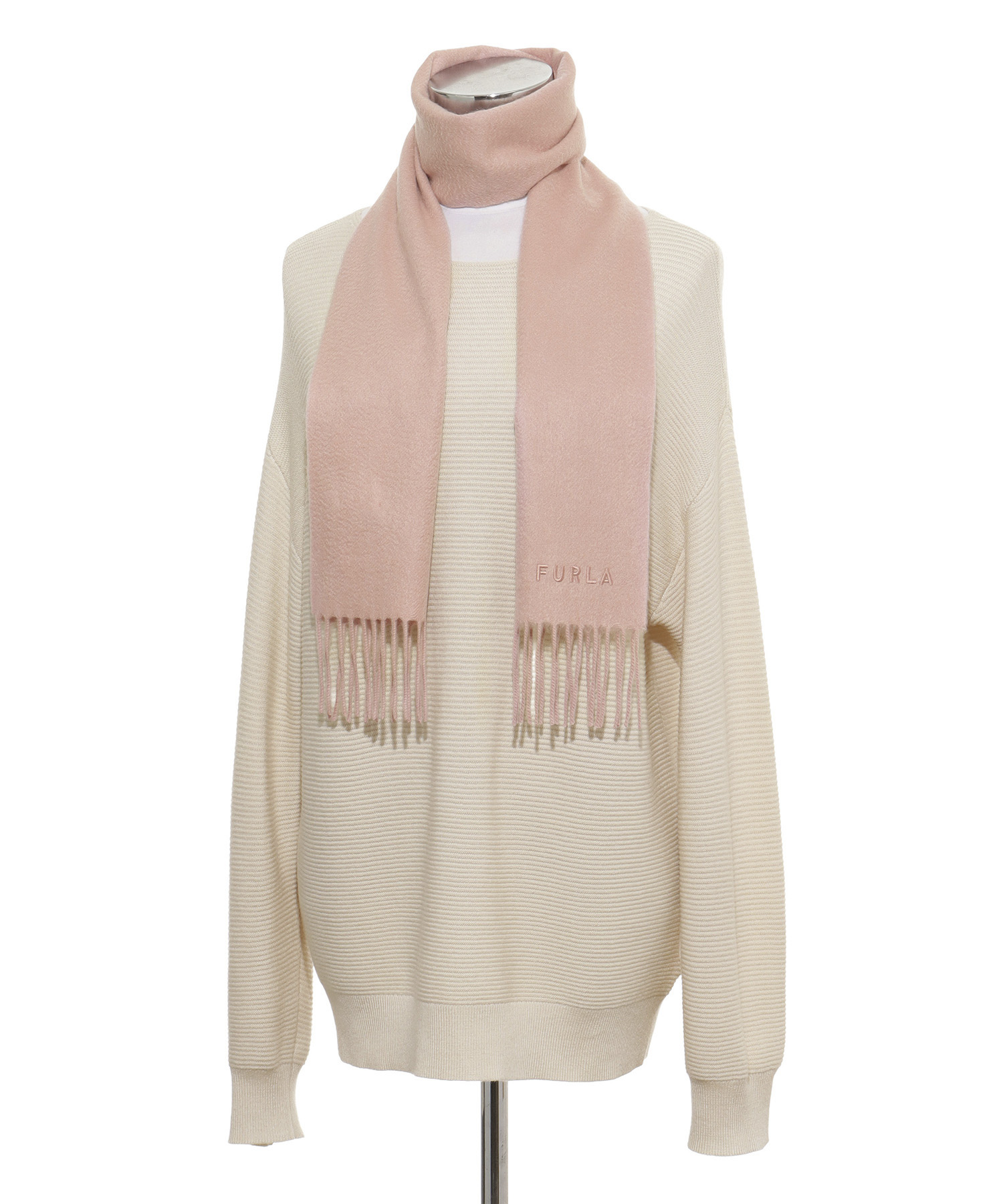 洗える】カシミヤ100％紡毛厚手マフラー 20×150cm 無地 ロゴ ユニセ