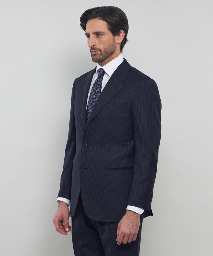 ウールシルク チョークストライプスーツ(507882131)｜HANKYU MEN'S
