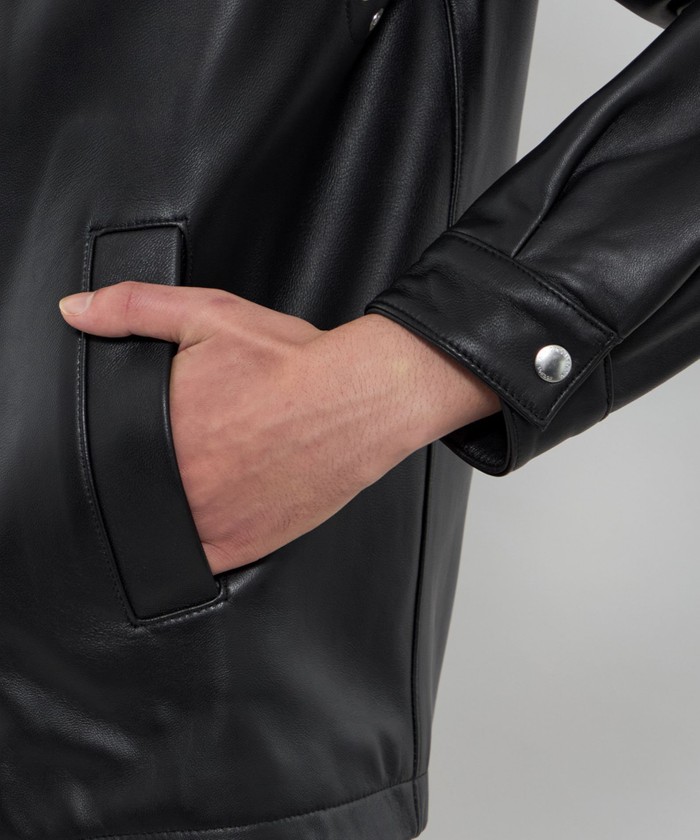 Weather proofed Leather】レザーコーチジャケット(508842538)｜HANKYU