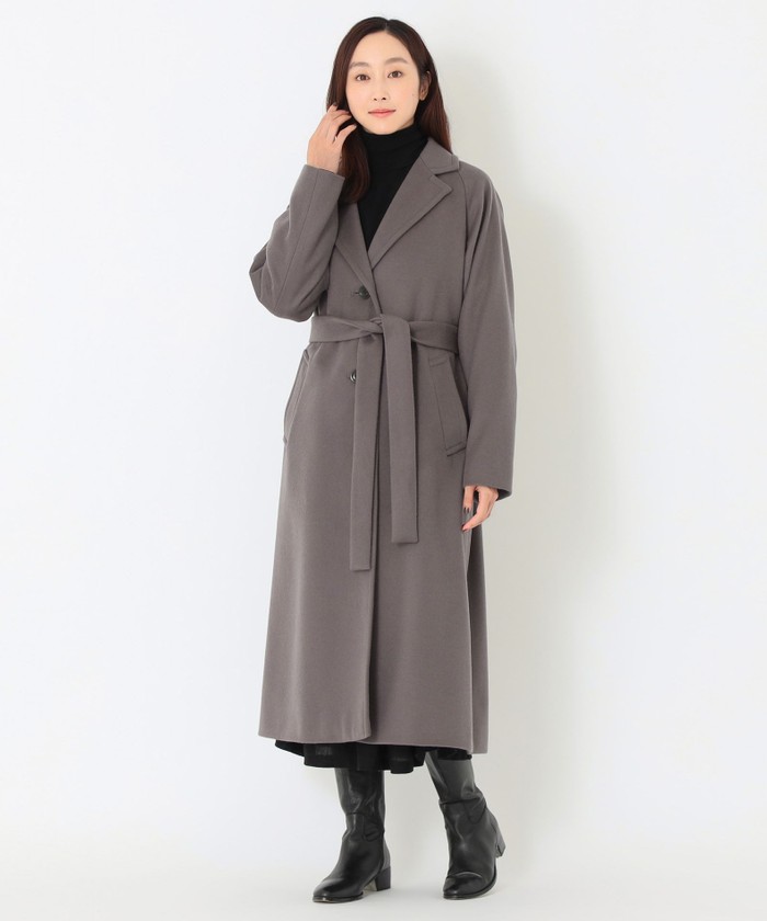 サンヨーコート SANYOCOAT ウールビーバー ベルテッドロングコート