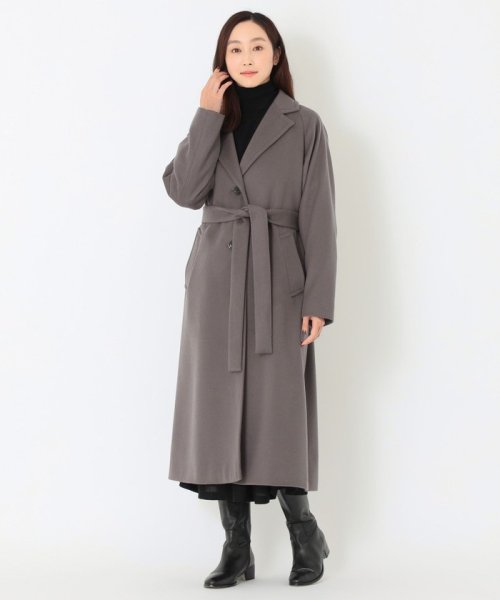 サンヨーコート SANYOCOAT ウールビーバー ベルテッドロングコート 