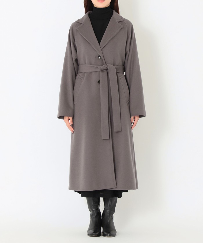 サンヨーコート SANYOCOAT ウールビーバー ベルテッドロングコート