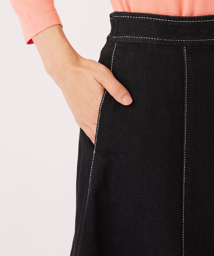 トゥー ビー シック TO BE CHIC ブラックデニム フレアスカート