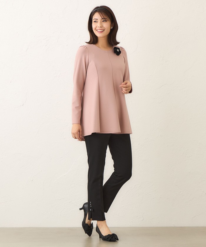 TOBECHICトゥービーシック 昨年物 チュニックカットソー 40 トゥー ビー シック TO BE CHIC モイストポンチ カットソーチュニック