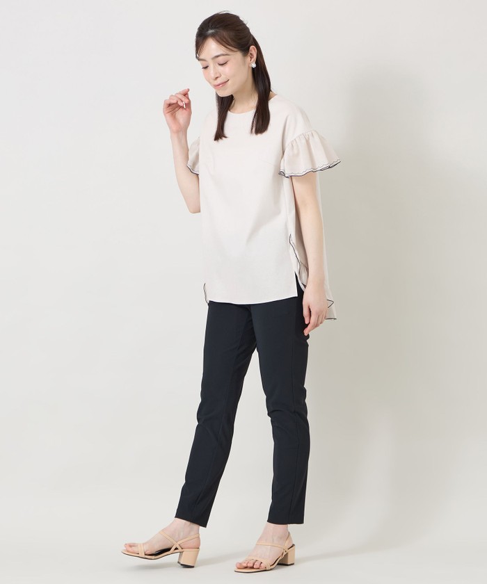トゥー ビー シック TO BE CHIC 配色フリルコンビ カットソーチュニッ