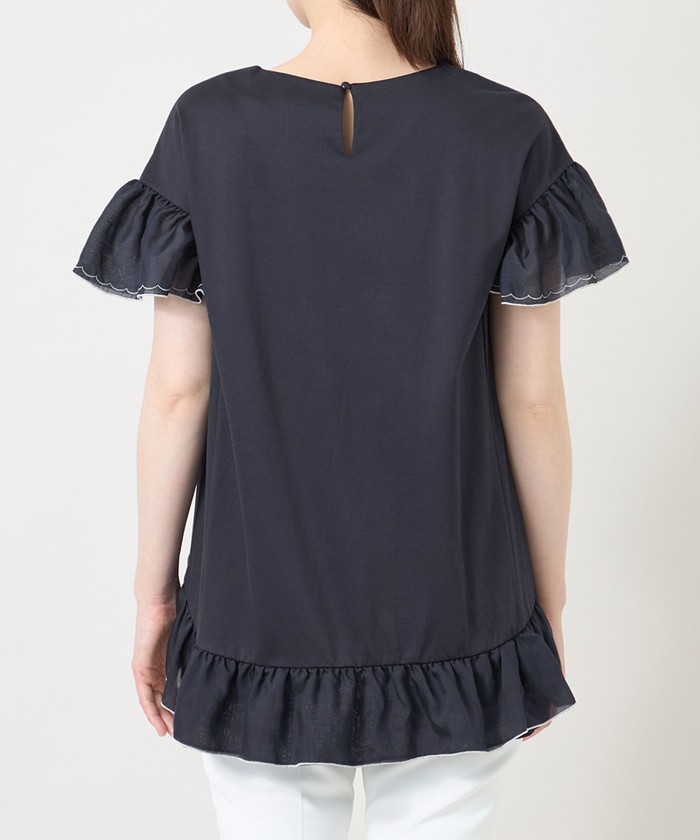 トゥー ビー シック TO BE CHIC 配色フリルコンビ カットソーチュニッ