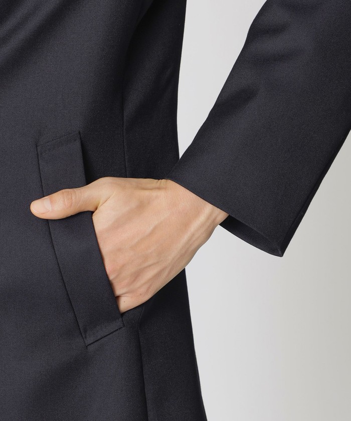 ウーステッドウール スタンドカラーコート(507793700)｜HANKYU MEN'S