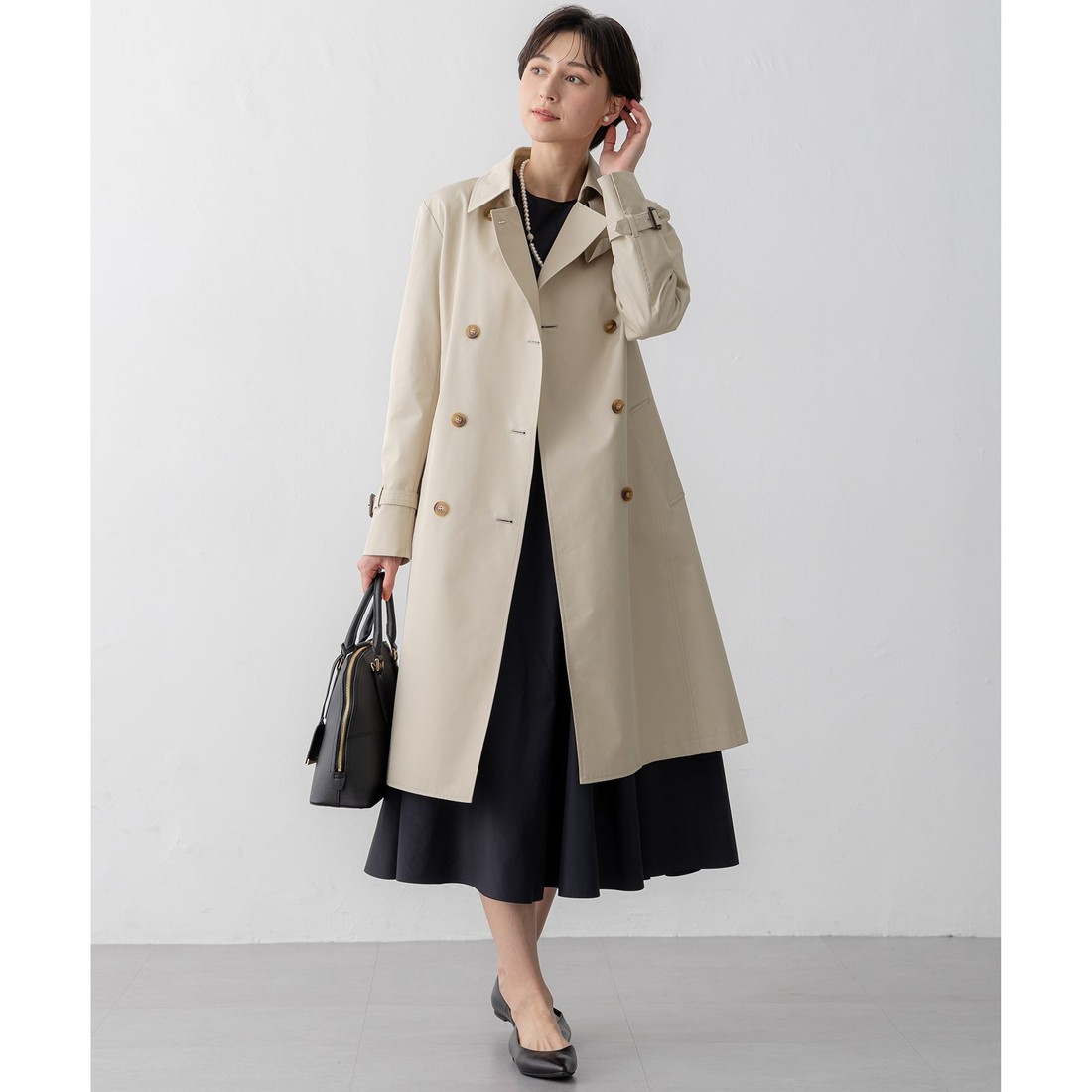 25SS✨ 23区 エアータンブラー TCギャバジン ロングトレンチコート 23区 【撥水加工】エアータンブラー TCギャバジン ロング トレンチ
