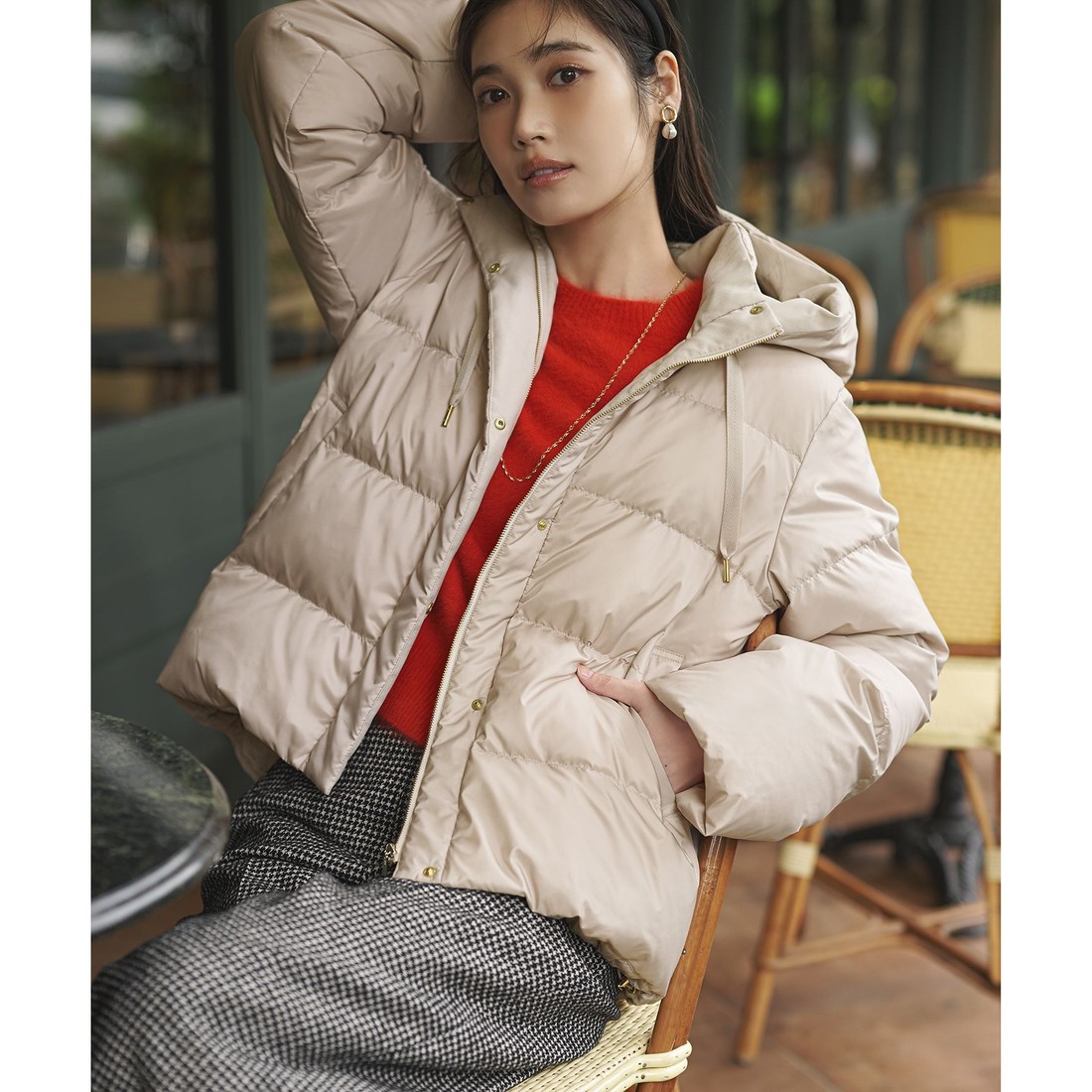 23区（大きいサイズ） フォックスカシミヤファー ショート丈 ニット