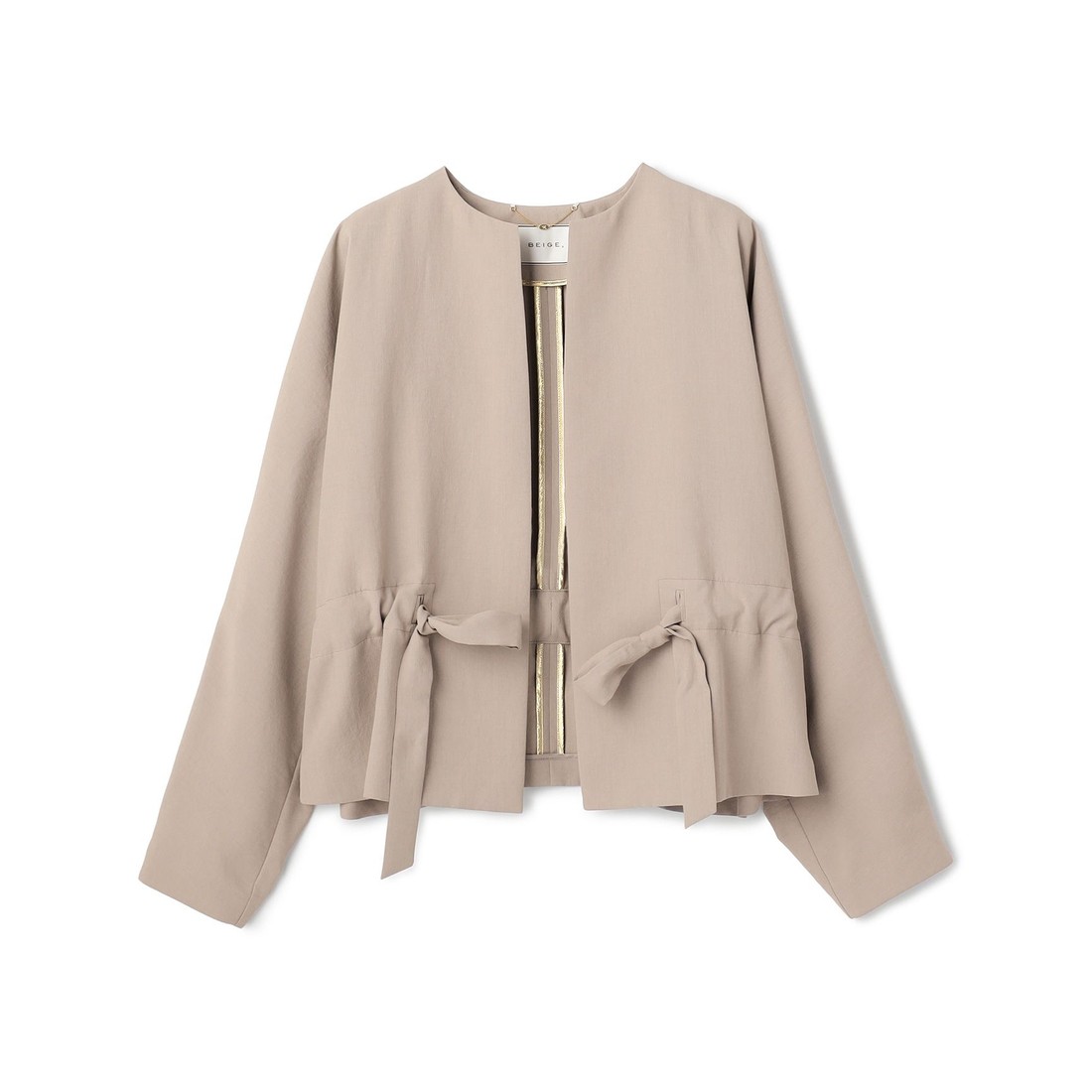 BEIGE， 【ロングセラー・新色追加】PORDIC / ドロスト付きノーカラー
