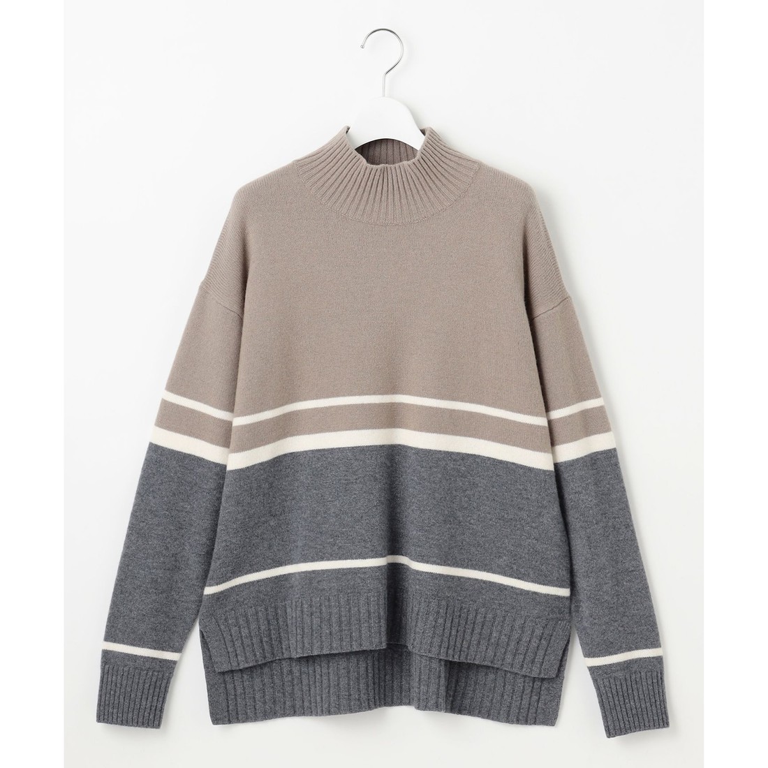 自由区 L 【洗える】ウールカシミヤブレンドハイネック ニット