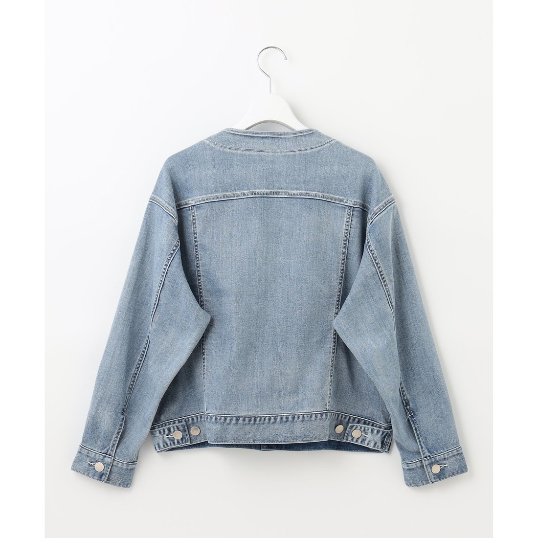 自由区 L 【洗える】USUKARU DENIM ノーカラージャケット(508874306