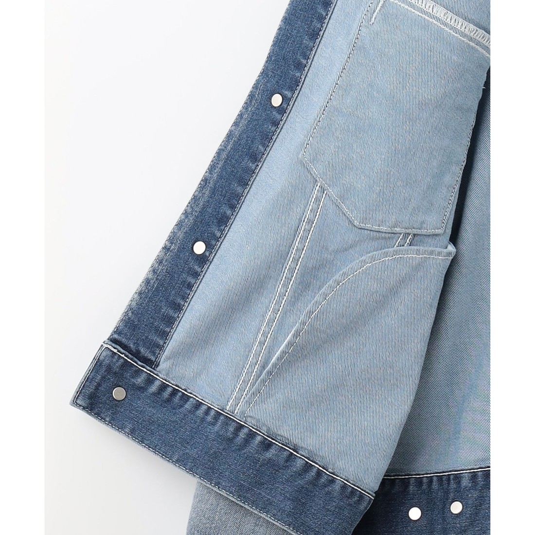 自由区 L 【洗える】USUKARU DENIM ノーカラージャケット(508874306