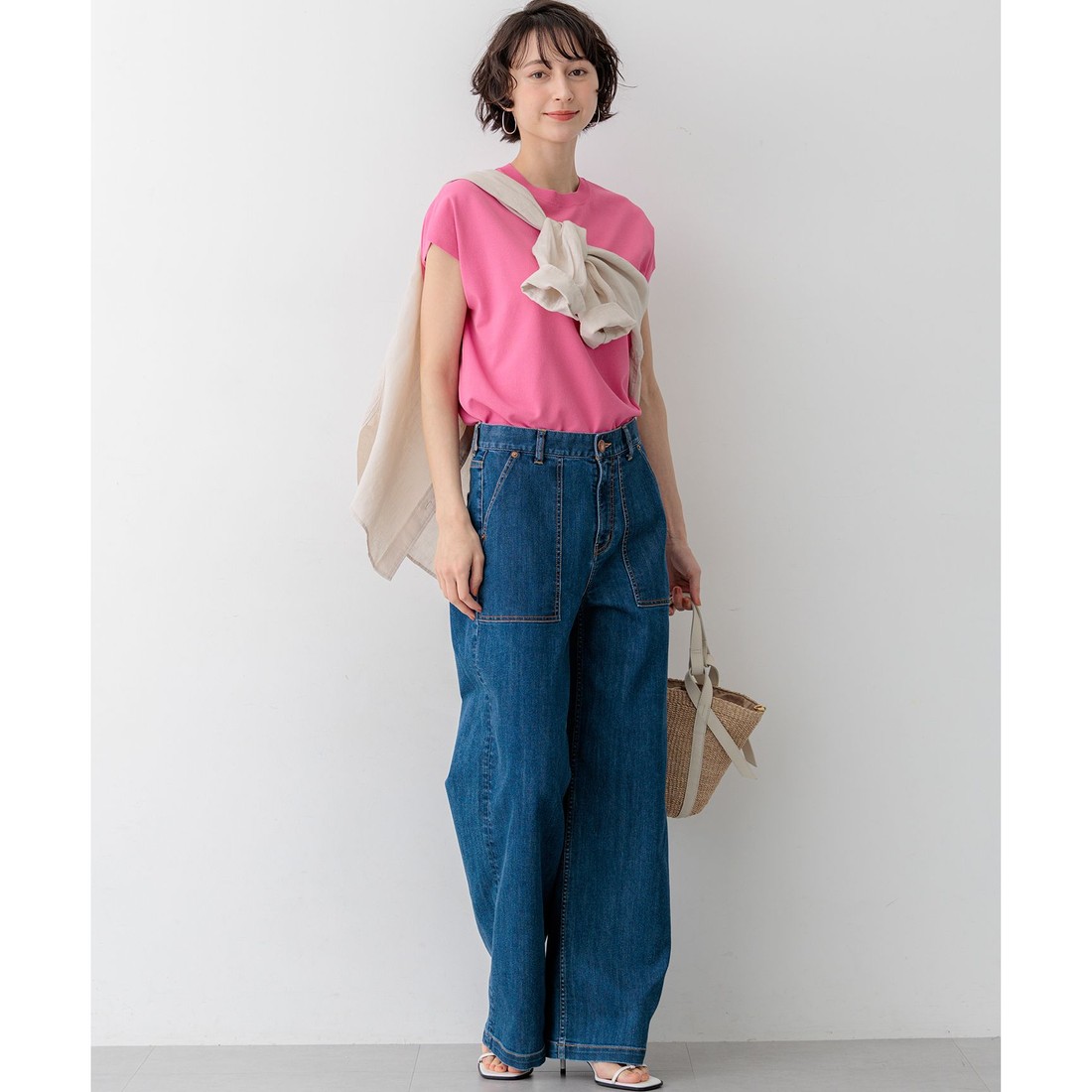 23区（大きいサイズ） レーヨンポリエステルストレッチ フレンチ