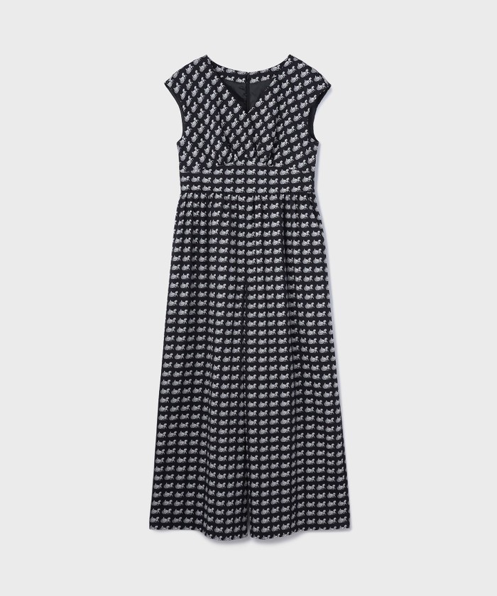 新品[グレースコンチネンタル　25AW ホースプリントサロペット　ブラック　36 グレースコンチネンタル GRACE CONTINENTAL ホースプリントサロペ