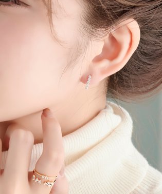 Phoebe/【K10】ラインビジューピアス/001429578