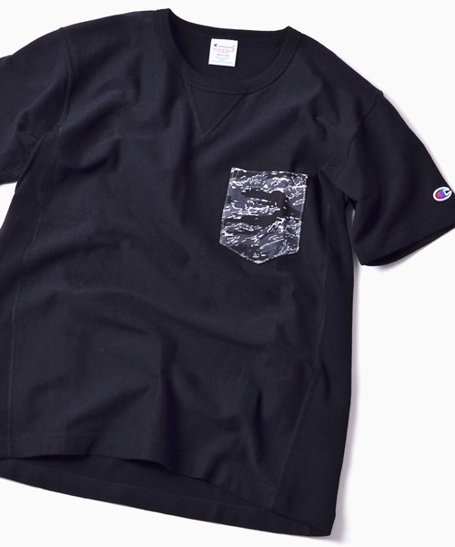 Web限定 Champion 別注リバースウィーブジャージーカモフラポケットtシャツ シップス メン Ships Men Magaseek