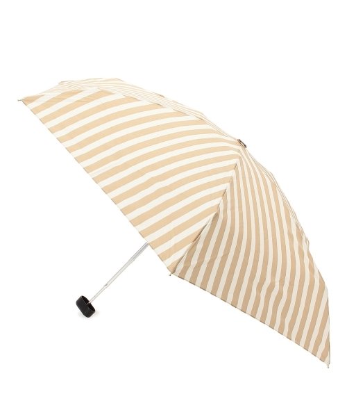 grove(グローブ)/リボンチャームストライプ晴雨兼用折りたたみ傘/ベージュ（352）