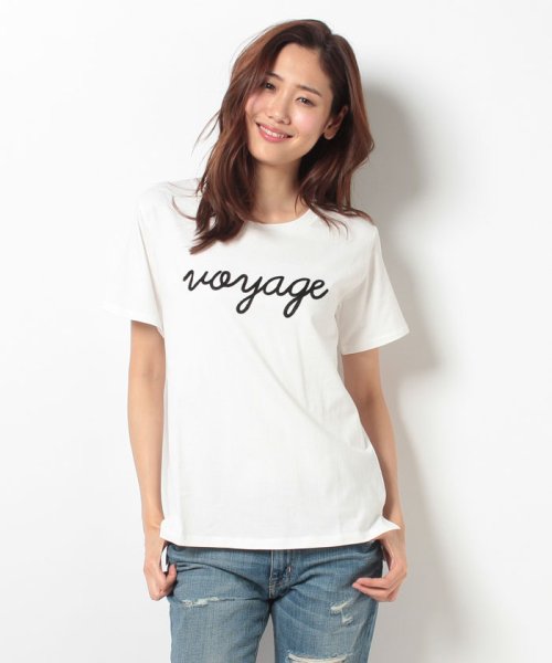Bou Jeloud(ブージュルード)/VOYAGE刺繍ロゴTシャツ/ホワイト
