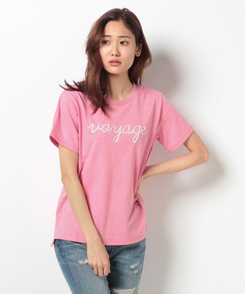 Bou Jeloud(ブージュルード)/VOYAGE刺繍ロゴTシャツ/ピンク