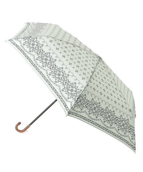 grove(グローブ)/バンダナ柄折りたたみ傘(晴雨兼用)/カーキ&グリーン系（420）