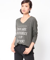 VICKY(ビッキー)/Aライン長袖ロゴTシャツ/グレー