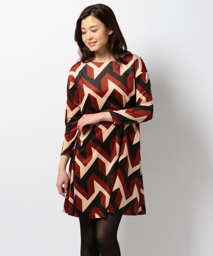 新品 グレースコンチネンタル ミッドセンチュリープリント ワンピース プリントミリタリードレス （ロング・マキシ丈ワンピース）｜GRACE