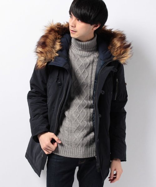 ALPHA×SHIPSコラボ WOOL N-3B ネイビー 保と L 確認用