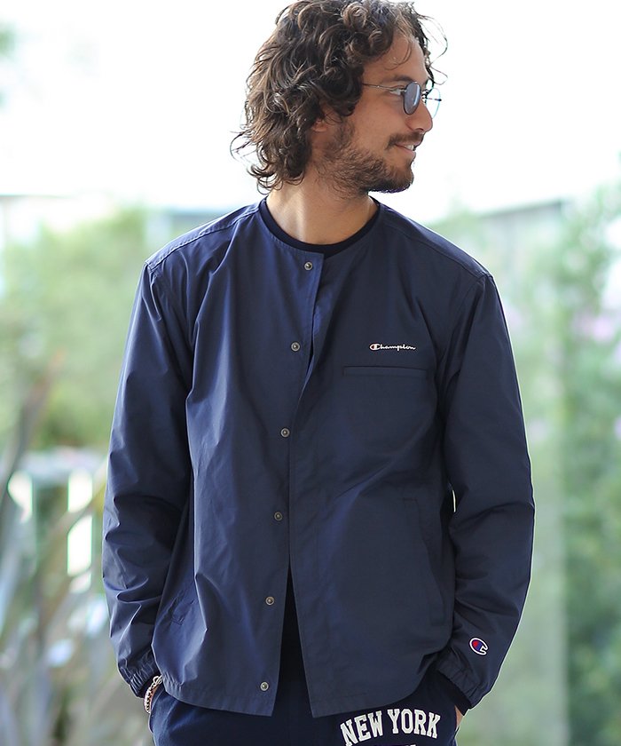 セール Champion Nano Universe チャンピオン別注ノーカラーオーバーズ ナノ ユニバース Nano Universe Magaseek