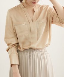 ROPE' PICNIC(ロペピクニック)/【セットアップ対応商品】パジャマ風スタンド衿スキッパーシャツ/ベージュ（27）