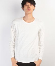 JEANS MATE(ジーンズメイト)/【BLUE　STANDARD】インディゴ無地クルーネックTシャツ/ホワイト