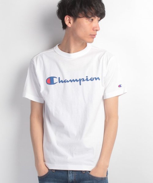 JEANS MATE(ジーンズメイト)/【CHAMPION】ロゴプリントTシャツ/ホワイト