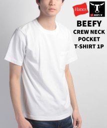JEANS MATE(ジーンズメイト)/【HANES】BEEFY‐T　ポケットTシャツ/ホワイト