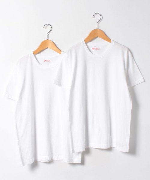 JEANS MATE(ジーンズメイト)/【HANES】JAPAN　FIT　CREW　WHITE/ホワイト