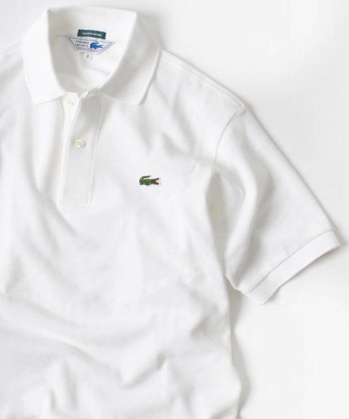 SHIPS MEN(シップス　メン)/LACOSTE(ラコステ):【SHIPS別注】70's　ドロップテイル　ポロシャツ/ホワイト