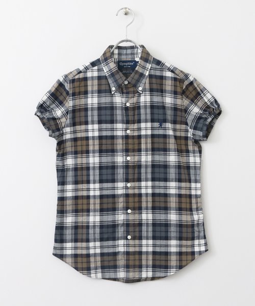 URBAN RESEARCH DOORS(アーバンリサーチドアーズ)/GYMPHLEX　MADRAS　CHECK　S/S　SHIRTS/MOCCA/IVO