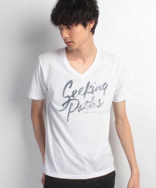 JEANS MATE(ジーンズメイト)/【FORT　POINT】ロゴプリントTシャツ/ホワイトC