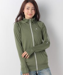 BENETTON (women)(ベネトン（レディース）)/ベネトンUV加工フード付きラッシュガードB7PND/カーキ