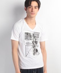 JEANS MATE(ジーンズメイト)/【FORT　POINT】フォトプリントVネックTシャツ/ホワイトH