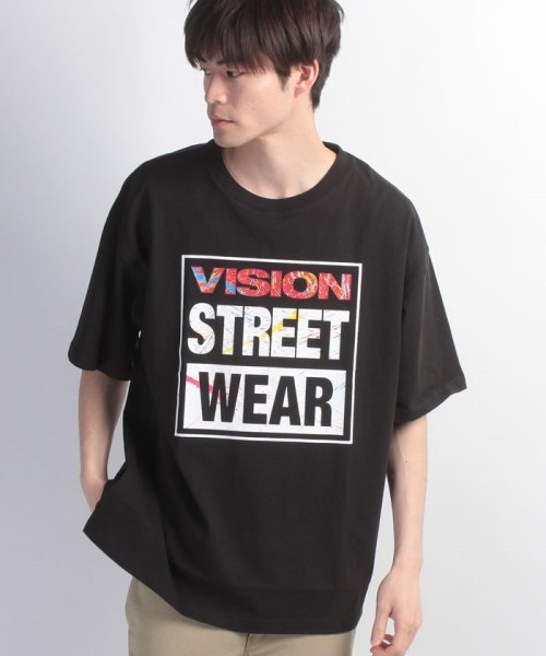 JEANS MATE(ジーンズメイト)/【VISION】BIGシルエットTシャツ/ブラックA