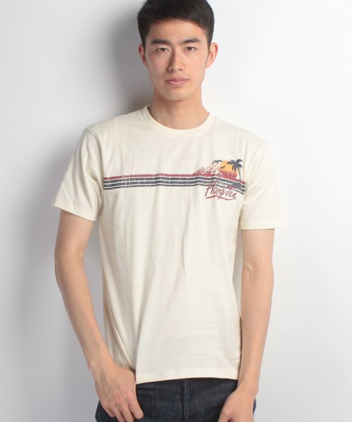 JEANS MATE(ジーンズメイト)/【HANG　TEN】プリントTシャツ/ホワイト