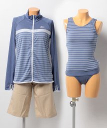 VacaSta Swimwear(バケスタ　スイムウェア（レディース）)/【FILA】杢ボーダータンキニラッシュ4点セット水着/ネイビー