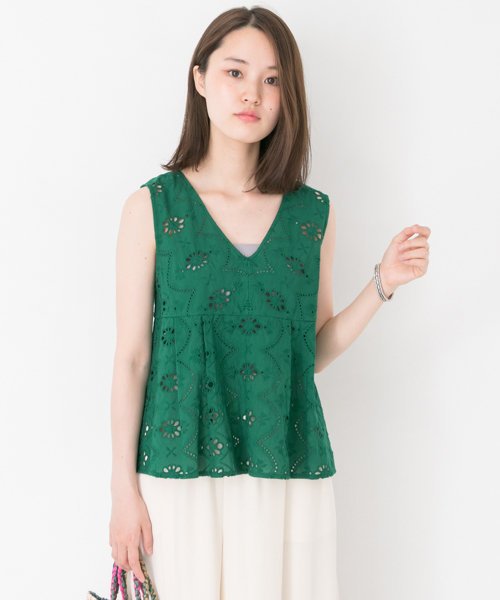 URBAN RESEARCH(アーバンリサーチ)/アイレットレースTOPS/GREEN