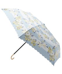 grove(グローブ)/ボーダーフラワー折り畳み傘(晴雨兼用)/ライトブルー（491）