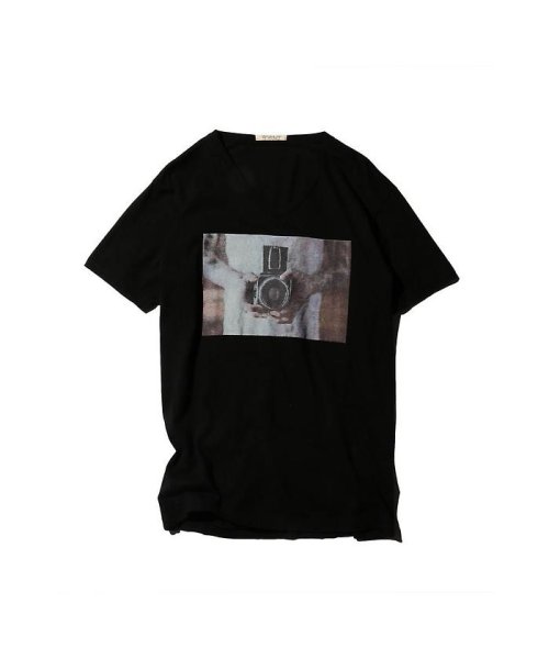 ROSE BUD(ローズバッド)/フォトプリントTシャツ/BLACK1