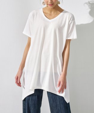 Ranan/接触冷感　ゆるシルエットVネックＴシャツ/500369450