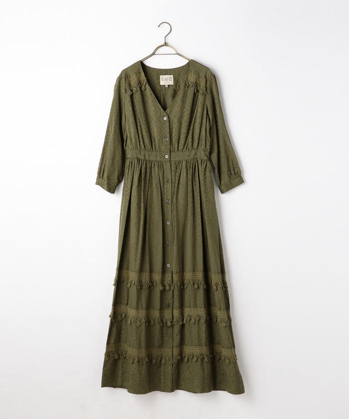 S 【Sea New York/シー ニューヨーク】 Button Down Tassel Dress (RS16-118) S 【Sea New York/シー ニューヨーク】 Button Down Tassel Dress (RS16-118)