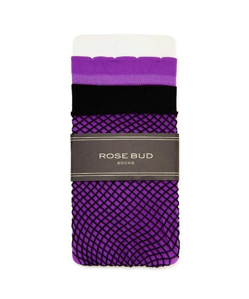 ROSE BUD(ローズバッド)/3wayカラー×編み靴下/パープル1