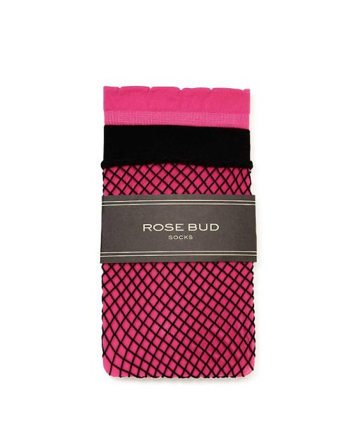 ROSE BUD(ローズバッド)/3wayカラー×編み靴下/ピンク1