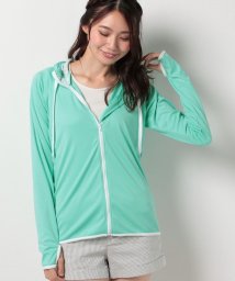 BENETTON (women)(ベネトン（レディース）)/UV加工ポケッタブルベネトンフード付きラッシュガード/ミント